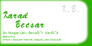 karad becsar business card